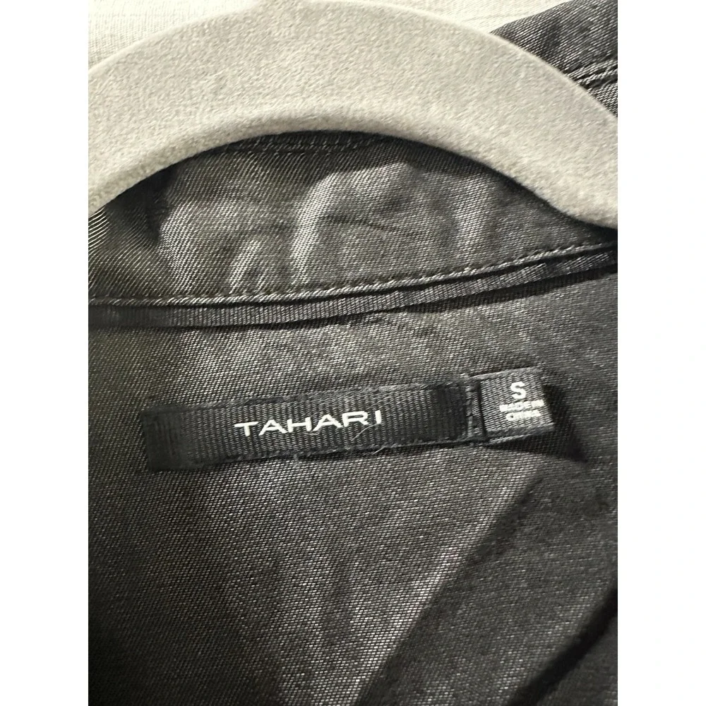 TAHARI‎ ✨New✨ Button Up Tencil Pin Tuck Jacket/Overshirt TC18-1509S Blk/Charcoal